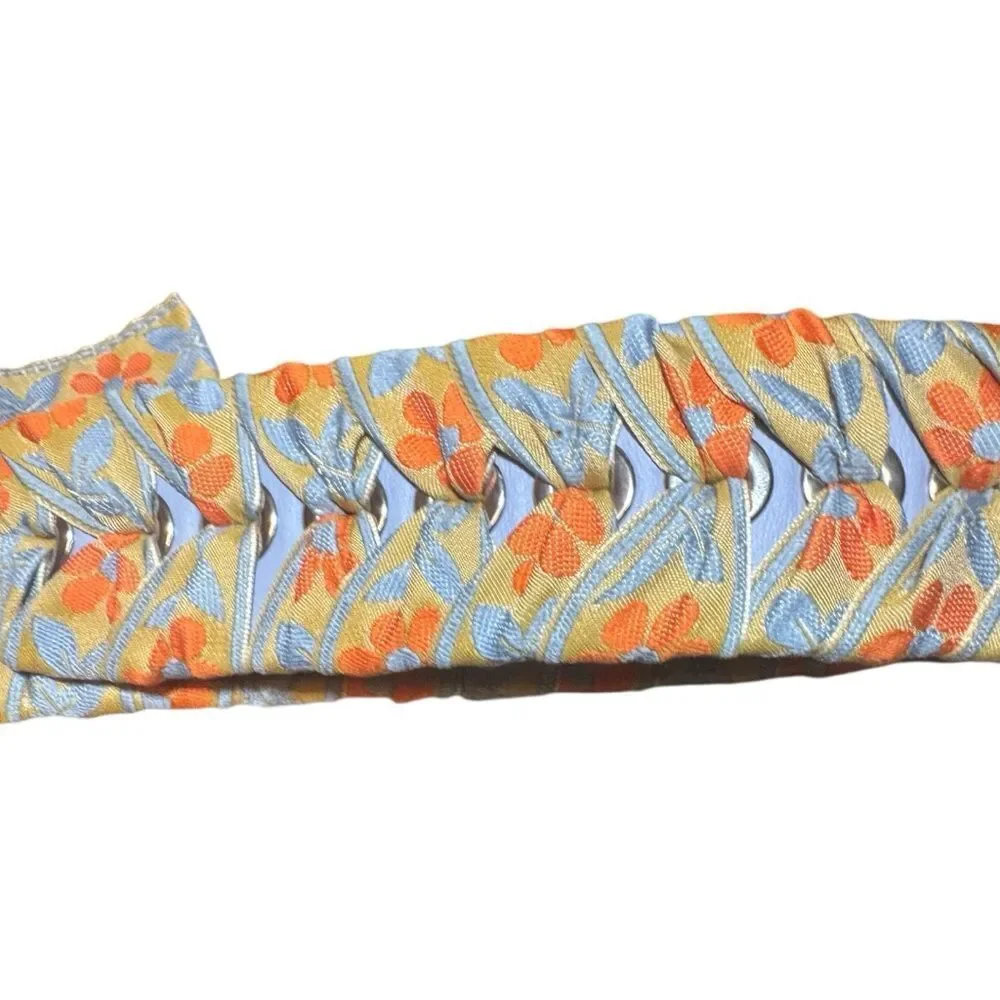 Fendi 8AV077 Mini Blue & Orange Floral “Strap You” Mini Handbag Strap NWOT Auth